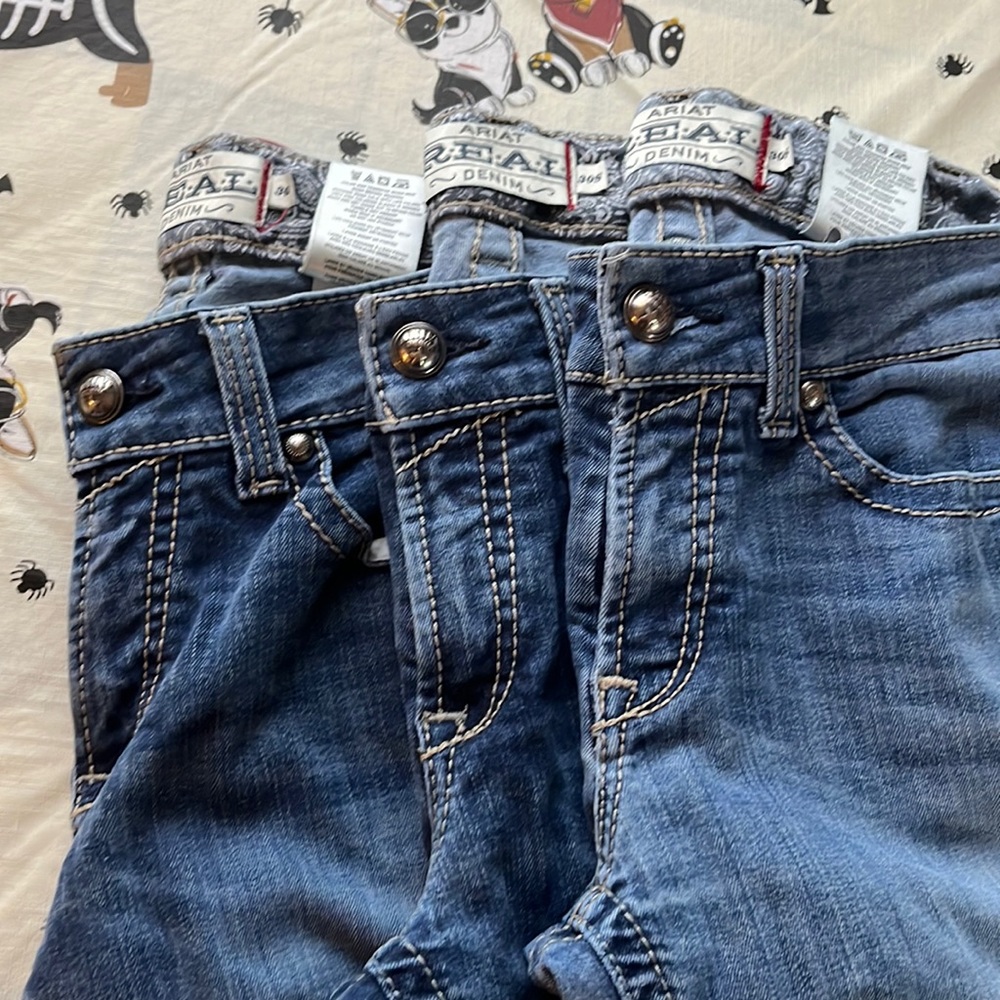 3 pair lot Ariat real denim jeans 30s 30x28